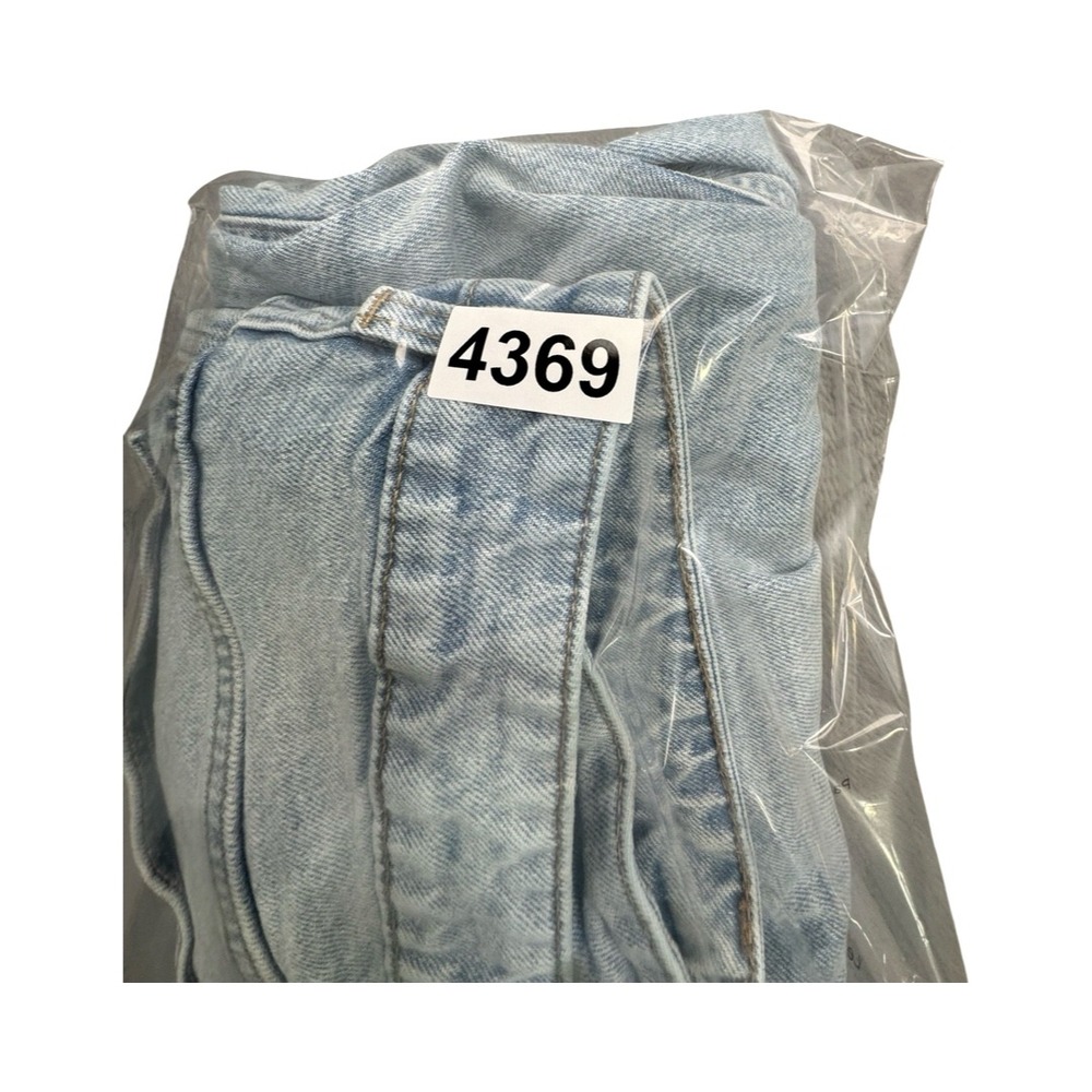H&M Jeans Women 12 Light Blue Wide Leg High Waisted Raw Hem Denim Casual Relaxed - Picture 12 of 12